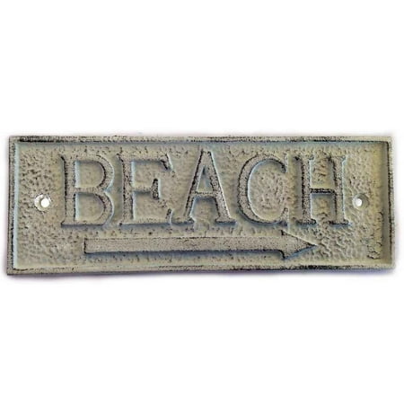 Bedroom Decorating Ideas - Whitewashed Cast Iron Beach Sign 9