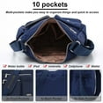 thumbnail image 4 of AOUNQ Crossbody Bags for Women Waterproof Hobo Purse Handbag Multi-Pocket Shoulder Bag Nylon Travel Messenger Bag,Blue, 4 of 5