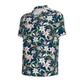 thumbnail image 2 of Balery Lilies Flowers Printed Men’s Short Sleeve Polo Shirt, Midweight Men's Shirt,Golf Polo shirts -, 2 of 9