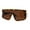 Tortoise Brown, variant on Womens 80s Flat Top Thick Plastic Shield Sunglasses All Black