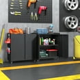 thumbnail image 3 of Metal Storage Cabinet with Wheels,Rolling Tool Cabinet with Doors and Adjustable Shelves,Heavy Duty Garage Storage Cabinet,Steel Locking Storage Cabinet for Garage/Warehouse/Office/School/Home-Black, 3 of 8