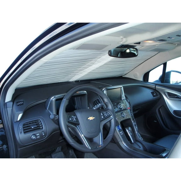 HeatShield, The Original Windshield Sun Shade, Custom-Fit for Chevrolet Volt Sedan w/o Sensor 2011, 2012, 2013, 2014, 2015, Silver Series