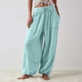 thumbnail image 5 of Blue Women's Casual Pants, Women'S Cargo Pants Baggy Wide Leg Pants Black Loose High Waist Sweatpants Multi Pockets,Women's Casual Pants S, 5 of 9