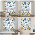 thumbnail image 5 of Cartoons Dinosaurs Semi Sheer Curtains Drapes for Living Room, Bedroom, French Doors Window 96 Inches Long, Cute Animals Palm Trees Mountains Rod Pocket Chiffon Curtain Drapery Voile Draperies Panel, 5 of 8