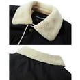 thumbnail image 4 of HOW'ON Men's Winter Casual Sherpa Lined Jacket Multi Pockets Quilted Warm Coat Black M, 4 of 7