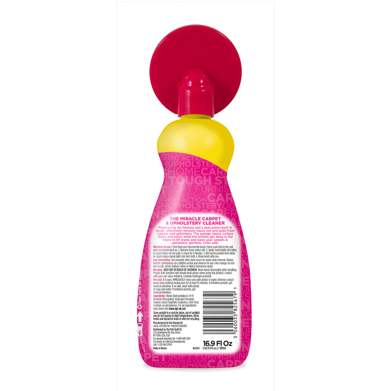 The Pink Stuff Carpet & Upholstery Stain Remover, Oxi Cleaner with Scrubber, 16.9 fl oz
