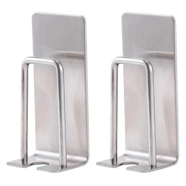 Miangastore 2 Pcs Wall Adhesive Toothbrush Holders Stainless Toothbrush Cup Organizers