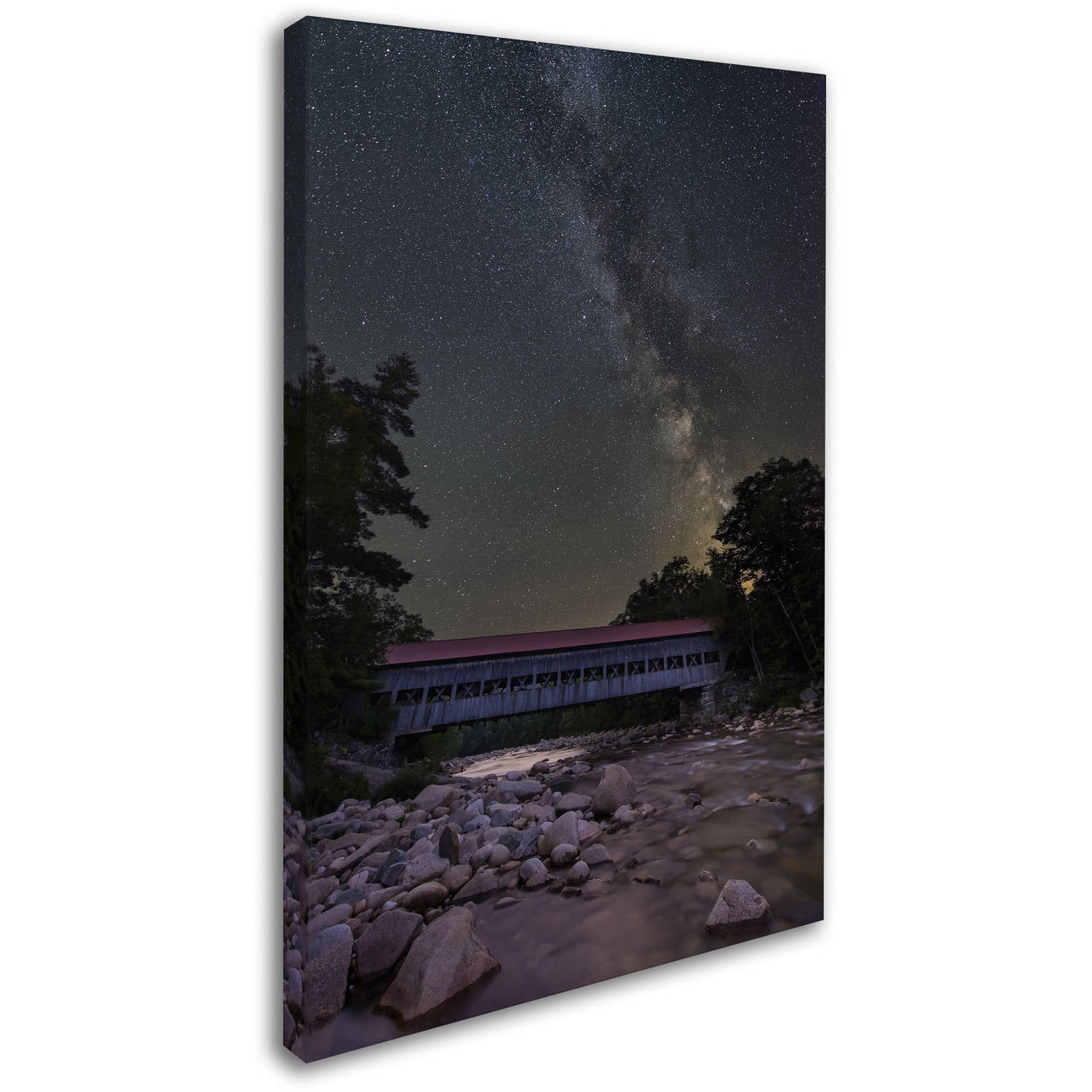 Trademark Fine Art "Swift River Night" Canvas Art by Michael Blanchette Photography