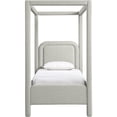 thumbnail image 3 of Bowery Hill Contemporary Grey Linen Textured Fabric Upholstered Twin Bed, 3 of 11