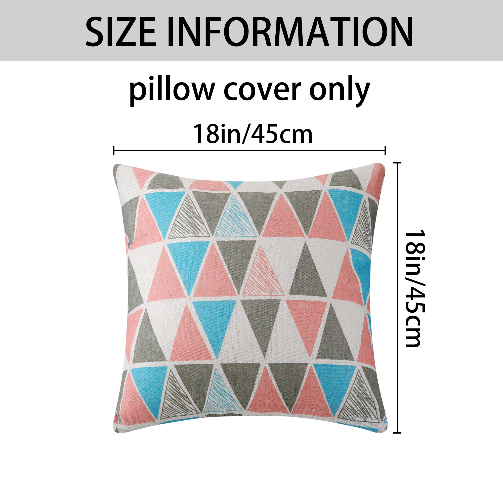 Unique Bargains Geometric Pillow Covers Linen Decorative Cushion Cases Colorful 18" x 18"