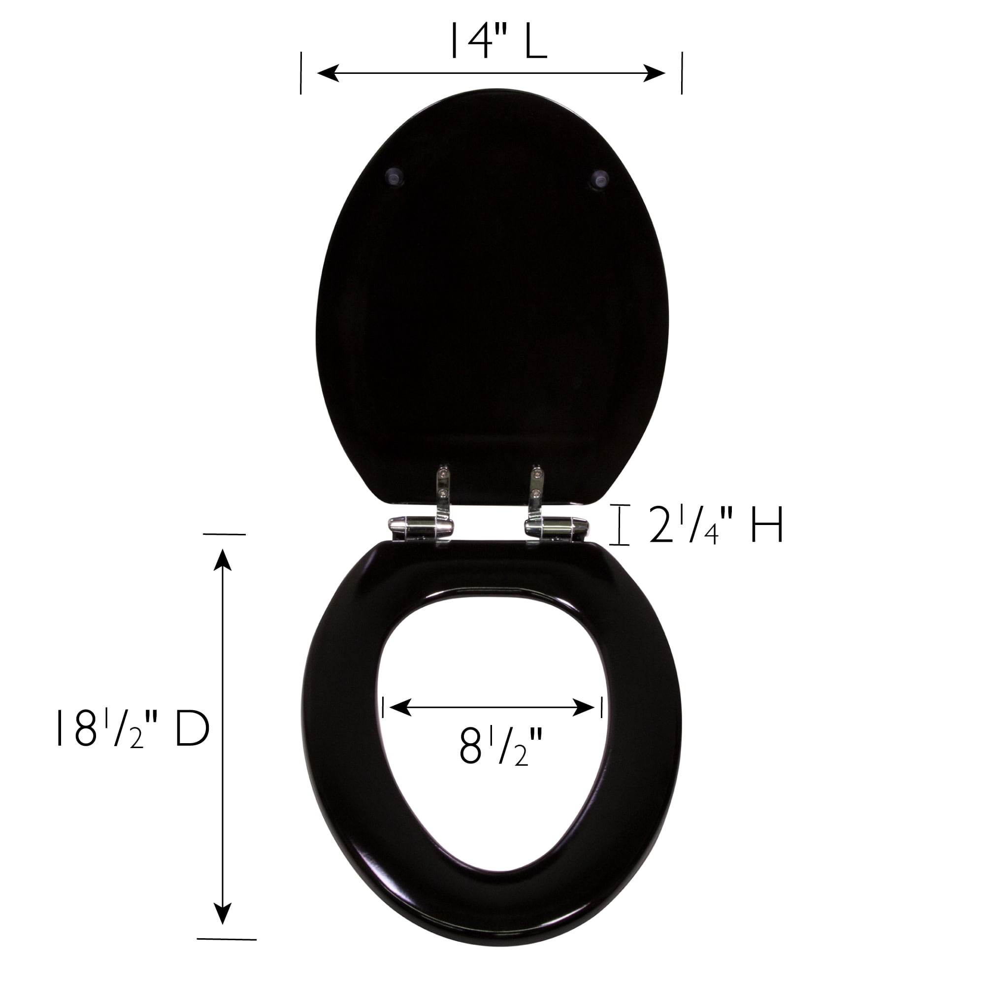 Design House Dalton Black Wood Elongated Soft Close Toilet Seat