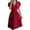 Wine, variant on Inleife Womens Summer Dresses Women's Casual Fashion V-Neck Short Sleeve Solid Dress