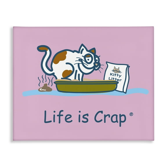 Stupell Industries Kitty Litter Funny Novelty & Humor Painting Wrapped Canvas Art Print Wall Art, 20 x 16