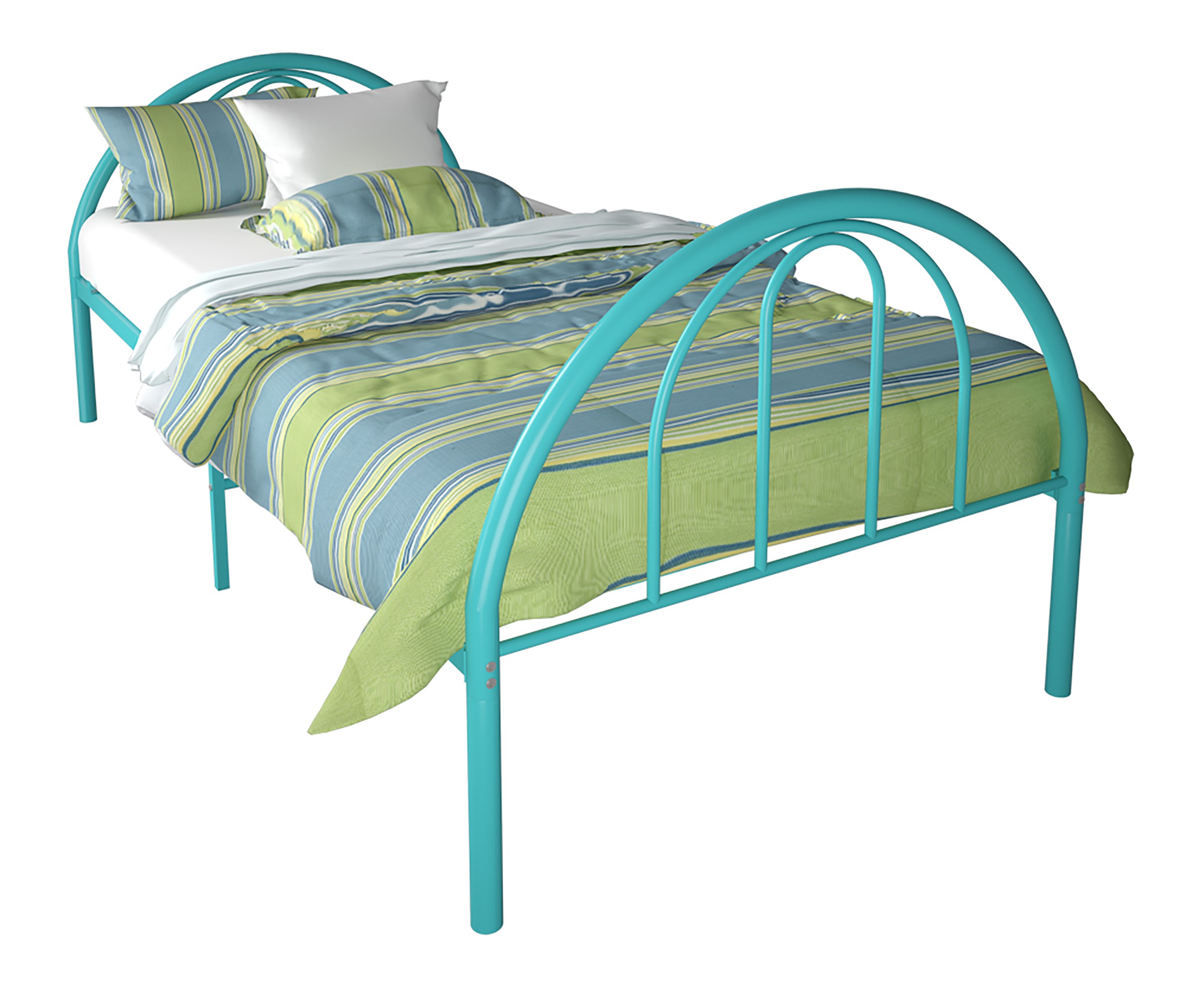 BK Furniture Brooklyn Classic Metal Bed, Twin, Turquoise - image 2 of 5