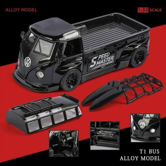 1:32 Diecast Volks Miniature wagen Cars VW Samba T1 Bus Toy Alloy  Scale Metal Collection Model Vehicle Kid Premium Fast Furious