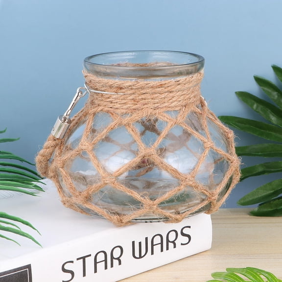 DECORNIJIA Rope Glass Vase Decor, Multi-Color 1 Set Decorative Flower Vase for Home Office Living Room Table Centerpiece