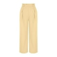 thumbnail image 6 of Women’s Wide Leg Wrinkle Pants High Waist Solid Color Business Trousers Casual Loose Pants with Pockets, 6 of 7