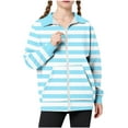 thumbnail image 3 of MKOSPLRT Zip Up Sweatshirts Jacket Kids 5-15Y Striped Casual Jackets Long Sleeve Stand Collar Fall Jacket with Pocket for Girl Boy, 3 of 7
