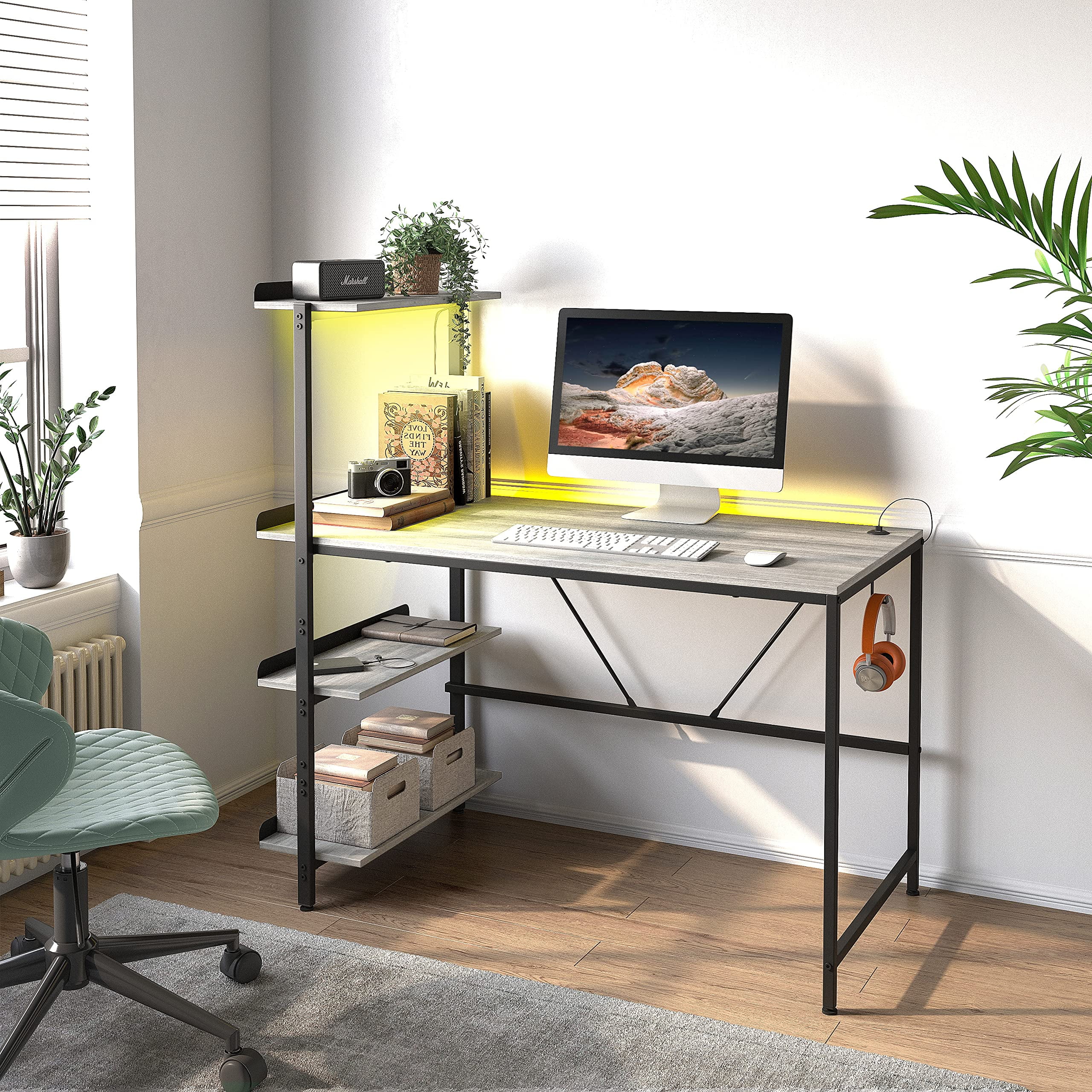 VIPEK Computer Desk With Hutch And Storage Shelves, 47 Inch PC Table