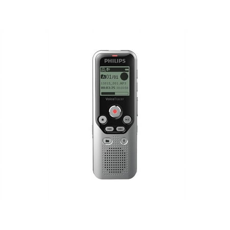 Philips - VoiceTracer Digital Voice Recorder 8GB DVT1250 - Dark Silver & Black