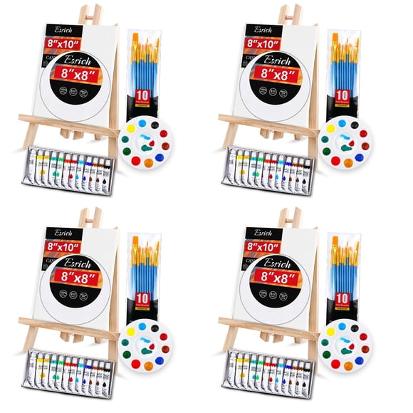Set de lienzo y pintura acrílica ESRICH de 104 piezas con caballete