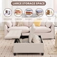 thumbnail image 2 of Ottoman with Storage, 35" Extra Large Storage Ottoman Coffee Table with Lift Top, Oversized Square Ottoman with Storage for Living Room, Tufted Linen Ottoman Foot Rest for Bedroom, 2 of 8