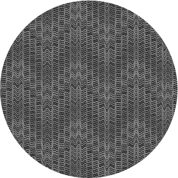 Ahgly Company Machine Washable Indoor Round Transitional Gray Area Rugs, 4' Round