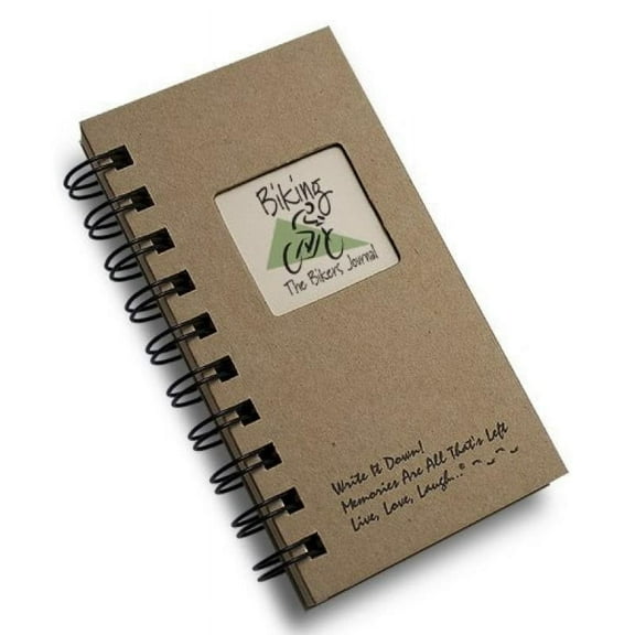 Biking, The Bikers Journal - MINI Kraft Hard Cover (prompts on every page, recycled paper, read more...)