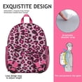 thumbnail image 5 of Leopard Print Backpack Backpack for School,Cute School Bag,Schoolbag with Adjustable Shoulder Straps & Padded Back,13.8"x11.4"x6", 5 of 6