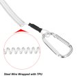 thumbnail image 4 of Uxcell 9.8ft Fishing Lanyard Coiled Ropes Retractable with Metal Clip Keychain Clear 2 Pack, 4 of 6
