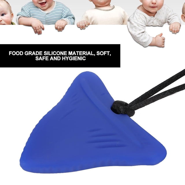 Collares para masticar sensoriales de grado alimenticio, colgante de dentición para bebés de silicona de forma linda para ni?os, adultos con mordeduras, denticiónazul) Khall 1.4112E+12