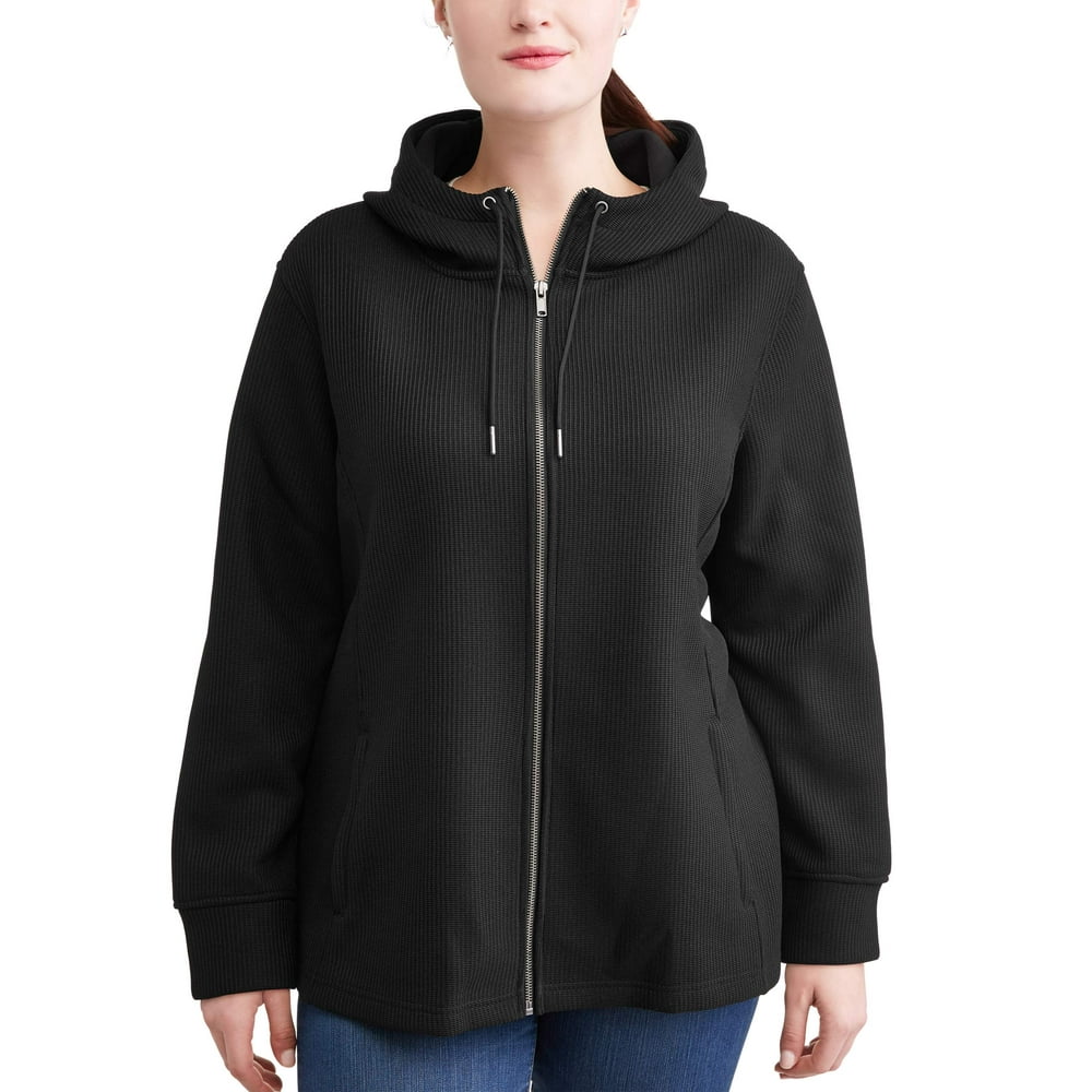 Time and Tru Time & Tru Women's Plus Waffle Knit Jacket