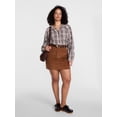 thumbnail image 2 of Scenario Women's and Women's Plus Corduroy Mini Skirt, 17" Length, Sizes 0-28, 2 of 8