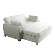 Serta Monroe Modern Convertible Sofa with Queen Size Sleeper, Oyster Woven Fabric