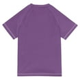 thumbnail image 6 of FORMRS Boys Rash Guard with Short Sleeves UPF 50+ Swim Shirts Sizes 3-12T, Purple Wave Pattern, 6 of 6