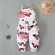 thumbnail image 2 of Body De Bebé Canastilla Onesies Para Niñas Pequeñas Verano De Los Niños Día De La Independencia Mameluco Sling Sin Mangas Sin Espalda Mono Corto Blanco Odeerbi LM103-4186, 2 of 8
