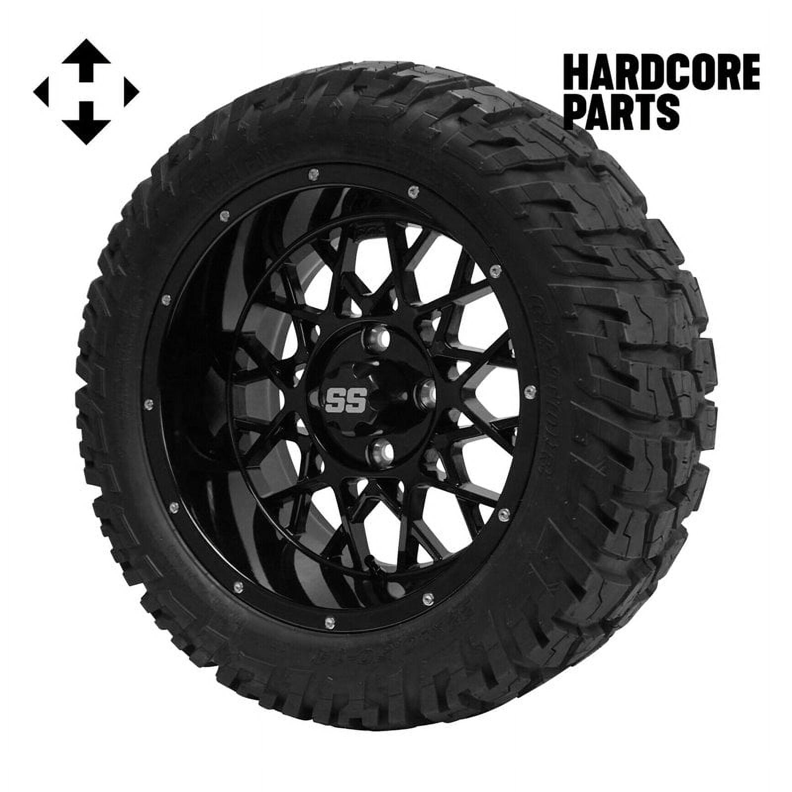 Hardcore Parts 6” Heavy Duty Double A-Arm Suspension Lift Kit for Club Car PRECEDENT Golf Cart (2004+) with 14" Black 'Venom' wheel Wheels and 22"x10.5"-14" GATOR On-Road/Off-Road All-Terrain tires