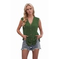 thumbnail image 3 of Knit Vest for Women Spring Summer V Neck Sleeveless Sweater Button Down Cardigan Casual Cute Tank Tops Green S, 3 of 8