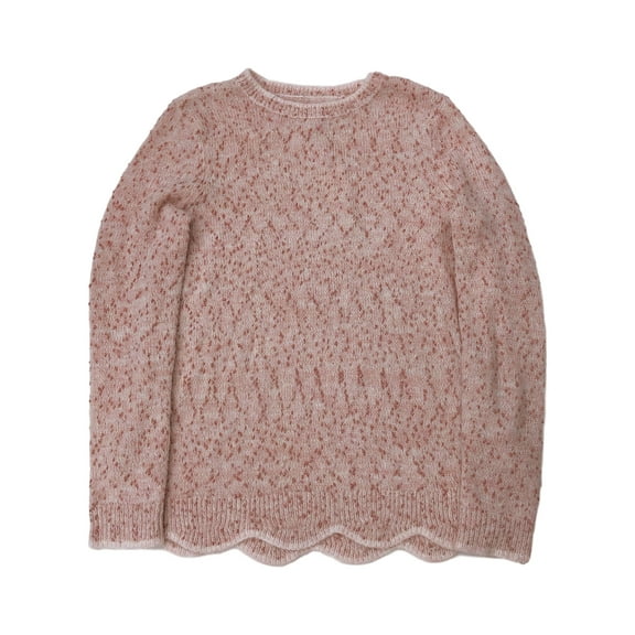 Elle Womens Soft Pink Speckle Pull-Over Sweater Top Large