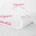 thumbnail image 5 of Erosebridal Watercolor Simple Bow Bed Spread Queen for Teens, Pale Pink Ink Ribbon Queen Coverlet Set, 3 Pieces, 5 of 7