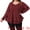 Burgundy, variant on DARING DIVA Women's Plus Size Waffle Knitted V Neck Patchwork Hem Sweater 1X Navy Blue
