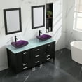 thumbnail image 3 of Wonline 60Inch Black Bathroom Vanity Sink Combo Solid MDF Cabinet with Purple Double Glass Vessel Sink and Faucet with Pop Up Drain Combo, 3 of 7