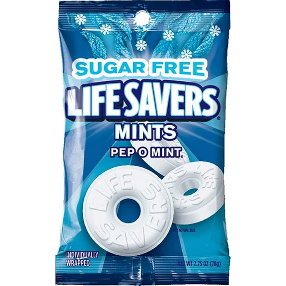 Life Savers Pep O Mint Sugar Free Candy Bag, 2.75 Ounce (Pack of 12)