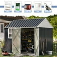 thumbnail image 4 of Patiowell Outdoor Storage Shed 10x8FT with Large Window, Metal Sheds with Double Lockable Doors for Bicycle Garden Patio & Backyard, Gray, 4 of 8