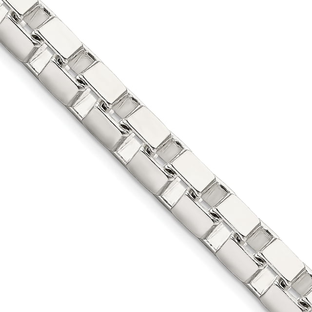 925 Sterling Silver 7mm Box Chain Necklace Pendant Charm