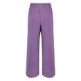 thumbnail image 4 of Endives Women's Cotton Linen Pant Wide Leg Pants Elastic Waist Straight Leg Pant Casual Loose Fit Pants Purple, 4 of 6
