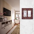 thumbnail image 5 of Yayeee Rocker Switch Wall Plate 2-Gang 4.7"x4.6" Home Decorative Outlet Cover, Circular Gold Pattern, 5 of 6