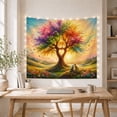 thumbnail image 5 of Heart-Shaped Tree with Birds in Golden Light, Whimsical Illustration for Nature Lovers, Colorful Fantasy Wall Art, Housewarming Gift Tapestry Wall Hanging for Living Room and Bedroom, 5 of 7
