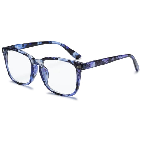 KOOSUFA Rectangle Blue Light Blocking Reading Glasses +3.5 Women Men Spring Hinge Light Weight Computer Eyewear Readers Eyeglasses Blue