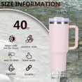 thumbnail image 5 of Eling Home 40 Oz Tumblers with Lids and Straws, 304 Vacuum Insulated Stainless Steel Tumbler, Travel Mug, Water Cup with Handle, Reusable Vacuum Quencher, Pink, 5 of 7